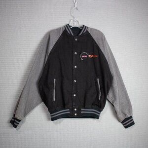 2000s Y2K International Denim Contrast Varsity Jacket